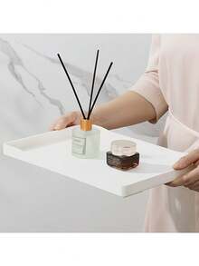 Simple Solid Color Dessert Serving Tray For Home Use - White - View 6