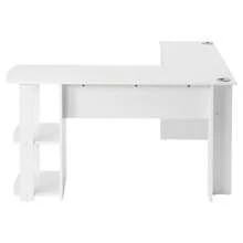 (=WF314182AAA) Corner Desk 140 Cm, L-Shaped Computer Desk With 2 Shelves, H 75/W 140/D 140 Cm, White - trắng - Xem 11