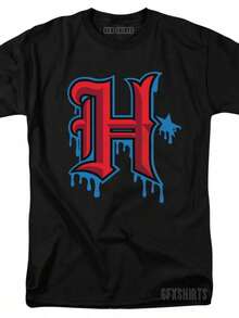 Houston Texans H-Town 2024 Drip Logo Graphic Design T-Shirt - Black - View 1