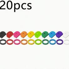 20个带编码按钮识别环的钥匙扣，现代设计，经久耐用，可用于标记您的钥匙 - 彩色 - 查看 7