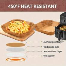 100pcs Mini Air Fryer Liners For CHEFMAN 2 Qt Air Fryer, 5.5inch Square Small Air Fryer Disposable Paper Liners, Compatible With Cosori 2.1Qt, Dash 2.6Qt, Instant Vortex 2Qt Amd Other 2-3Qt Mini Air Fryers - 薑色 - 查看 5