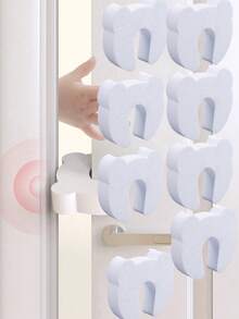 3/2/1件装 熊形儿童抽屉门防夹手装置，免钻孔门挡，婴幼儿门挡，儿童用品 - 白色 - 查看 18