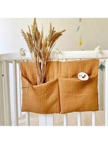 Bolsa organizadora dobrável de bambu trançado, com design de dupla camada, ideal para guardar fraldas, absorventes de amamentação e outros acessórios. - Multicolorido - Ver 7