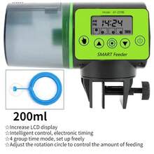 SHYFISH 自动鱼缸喂食器，智能定时鱼食投放器，大容量水族箱喂食机，小型智能鱼食投放器 - 綠色 - 查看 11