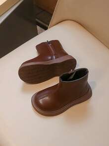 1 Pair Children's Casual Versatile Boots, Academy Style Dance Boots, Fashion Boots For Girls - Brown - View 4