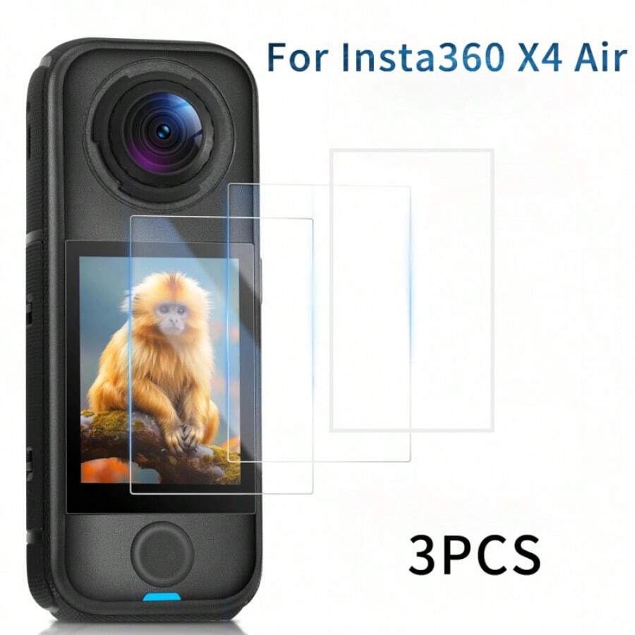 3pcs Screen Protector Film For Insta360 X4 Air, Made Of Tempered Glass, Ultra-Clear, Anti-Scratch, Anti-Fingerprint, Touch Sensitive - 3pcs, Transparent - View 1
