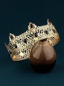 Corona dorada vintage estilo barroco, accesorio unisex para cumpleaños de adultos, boda, fiesta, actuación, novia, tiara, coronas, corona de disfraz, guirnalda para el cabello, corona de flores - 107T - Ver 16