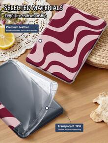Ayotu 1pc Red Wine With Wave-Like Stripes Tablet Case & Kindle E-Book Case Compatible With IPad 10th Generation, IPad 11/Air 4th/Air 7th/9.7 Inches, Compatible With Samsung Galaxy Tab A9 Plus, Kindle (11th Generation-2024 Release)(6 Inch), Kindle Paperwhite 12th Gen 2024, Great Holiday Gift, Stylish And Simple Pattern. - Multicolor - View 8