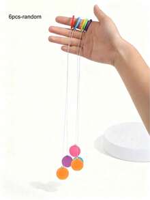 1/3/6pcs Colorful Bouncy Ball With Rope, 1pc, Jump Rope Bouncy Ball, Sensory Toy For Kids, Teens, Adults, Stress Relief, Birthday Party Gift, Small Present - Multicolor - View 10