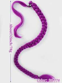 26/28/32 Inch Purple Long Braided Wig, Synthetic Fiber Box Braided Wig, Easy To Clip On, Ponytail, Suitable For Costume Role Play - Multicolor - View 25