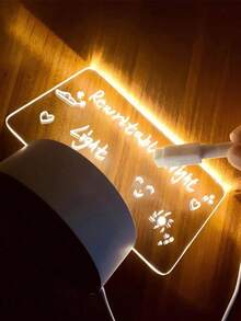 1 st USB-driven fyrkantig anslagstavla med 3D-nattlampa, akryl LED-belyst skrivtavla, fyrkantig LED-skrivbordslampa - 3D-nattlampa för anslagstavla - Visa 7