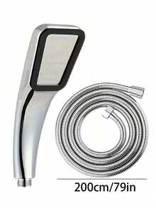 300-Hole High-Pressure Square Handheld Shower Head Set. Modern Water-Saving Shower Head Kit. Modern Water-Saving Design With 59-Inch Flexible Hose And Easy-To-Install Wall Mount Bracket. Durable Plastic Construction. Wall-Mounted. Modern Minimalist Style. Perfect For Homes, Hotels, Apartments, Dormitories - Multicolor - View 15