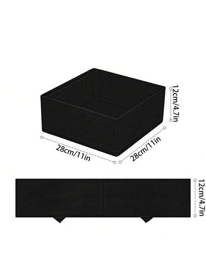 1/4 Pack Foldable Fabric Storage Boxes, Wardrobe & Dresser Organizer Bins, Fabric Basket Divider Boxes For Clothes, Underwear, Bras, Socks, Etc.