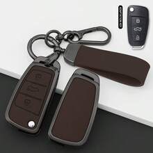 Zinc Alloy Leather Car Remote Control Key Case Cover Holder Shell For Audi A3 8P 8V 8L S3 RS3 - Hand Rope Buckle - View 6