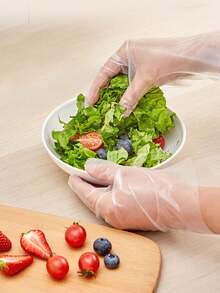 100pcs Premium TPE Disposable Gloves - , Thick & Durable, Powder-Free, Lead-Free, Latex-Free, Suitable For Kitchen, Household Cleaning, Baking, Salon, Pet Care, Etc. - Multicolor - View 2