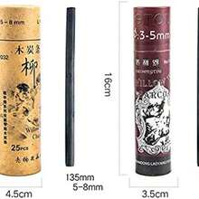 Lpices de carbn de vid, suaves, color negro, 25 palitos de carbn para dibujar, dibujar y bellas artes, lpices de carbn de sauce para dibujar (5-8 mm (25 piezas) - como se muestra en la figura - Ver 4