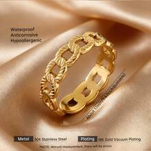 1. Nhẫn phong cách tối giản - Thiết kế mở có thể điều chỉnh, phụ kiện unisex thời trang và thanh lịch với họa tiết trang trí, đặc biệt phù hợp để đeo hàng ngày và trong các dịp lễ. - nhẫn - Xem 3