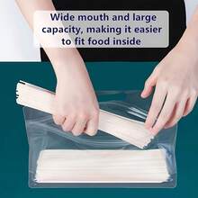 10pcs Reusable Food Storage Bags, Suitable For Nuts, Grains, Vegetables, Fruits, And Snacks, Kitchen Storage Bags, Food Bags, Travel Vacuum Sealed Bags, Refrigerator Fresh-Keeping Bags, Sealable Transparent Party Bags, Suitable For Travel And Home Kitchens, Packaging Bags, Storage Bags, And Transparent Bags, Reusable - 透明的 - 查看 3