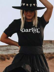 100% Cotton Darlin' Shirt, Country Shirt, Western Shirt, Southern Shirt, Country Music Shirt, Texas Tee, Country Girl, Southern Woman, Concert Shirt - 黑色 - 查看 7