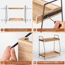 1个咖啡吧收纳架，双层整理架，非常适合存放咖啡吧配件和调味料。适用于厨房、家庭和办公室 - 棕色。厨房收纳方案，房间装饰，是厨房、餐厅、派对、露营和聚会的理想之选。馈赠亲朋好友的贴心礼物。