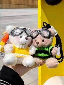 1pc Cute Bear Pendant Keychain, Fashionable Accessory For Women, Delicate Bag Hanging Chain