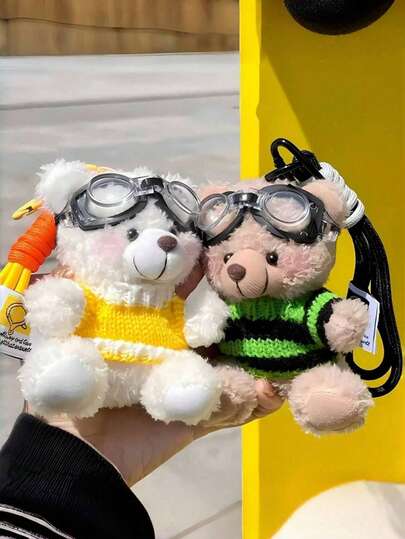 1pc Cute Bear Pendant Keychain, Fashionable Accessory For Women, Delicate Bag Hanging Chain