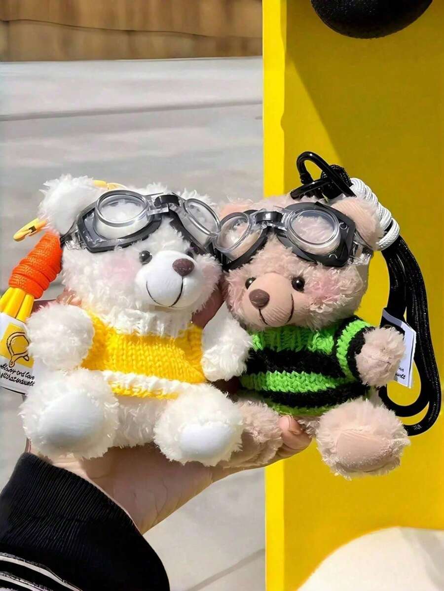 1pc Cute Bear Pendant Keychain, Fashionable Accessory For Women, Delicate Bag Hanging Chain