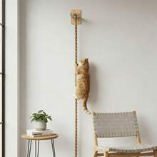 Cat Climbing Rope Made Of Hemp, Wall-Mounted Cat Scratching And Climbing Toy Rope, Suitable For Indoor Use - Apricot - View 7