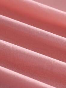 Women's Casual Lace Trim Loose Waist Midi Dress, Short Sleeve, Spring/Summer Pink - Pink - View 10