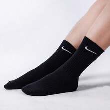 Nike 3双耐克高帮运动袜，男女通用，加厚毛巾底，透气，四季皆宜，白色SX7664-100，黑色SX7664-010 - 黑色長筒SX7664-010 - 查看 9