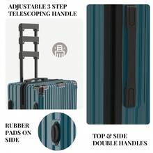 YSTYLE Suitcase Available In Various Colors Made Of PVC Material With Combination Lock And Silent Universal Wheels, Suitable For Storing Clothes For Business Trips, Boarding And Student Boarding. - Teal Blue - View 3