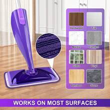 6片可重复使用的拖把垫，兼容WetJet喷雾拖把，湿拖把垫替换装，可机洗，适用于硬木、乙烯基、大理石、石材和玻璃等材质的干湿两用清洁。