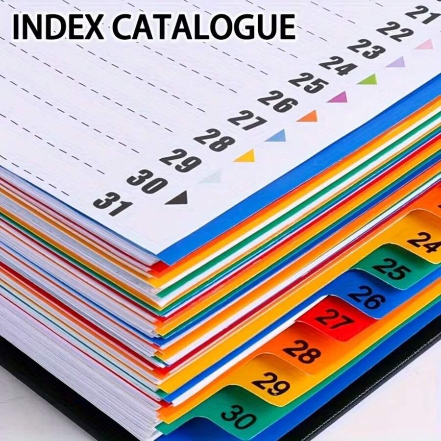 60pcs A4 Colorful Plastic Index Sheets 10/12/21/31 Pages Labeling Paper Binder Separators, Easy To Locate – Essential For Student & Office Organization - Multicolor - View 1