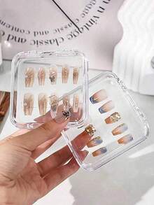 Transparent Acrylic Nail Art Display Box, Transparent Acrylic Dust-Proof Nail Art Display Box, Transparent Acrylic Jewelry/Card Storage Box - Multicolor - View 6