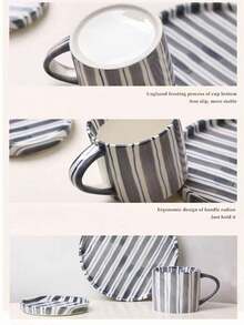 简约时尚咖啡杯碟、马克杯、玻璃杯、茶杯、节日礼物、家居装饰、厨房必需品 - 彩色 - 查看 11