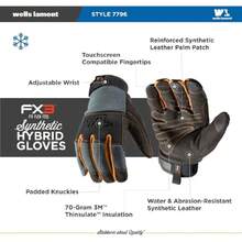 FX3 - Guantes de trabajo para hombre, talla extra grande ( 7796),37488362 - Café integral - Ver 5