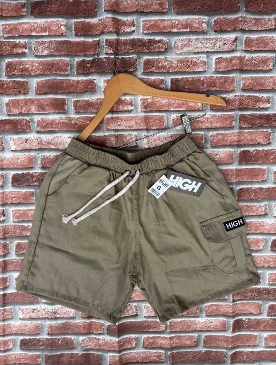 Cargo Shorts With Elastic Waistband, Direct From The Factory. - 卡其色 - 查看 1