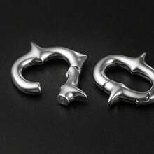 1PC 316L Stainless Steel Cool Chain Ear Weights Hangers Expander Piercing Women Man Body Earrings Fashion Jewelry Gift - 1 Short - View 3