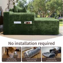 47'' Boneless Cloud Sofa Bed – Deep Seat Cushion No Assembly Required, Modern Fluffy Loveseat Couch For Living Room & Bedroom,For Small Spaces, Apartment, Movie Night - 綠色 - 查看 4