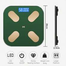 CYPNEscala de Grasa Corporal Escala de Grasa Inteligente con Pantalla LCD Analizador de Composición Corporal Conexión via Bluetooth al App Medición de La Temperatura Compatible iOS y AndroidFashion - 219613624 - Ver 3