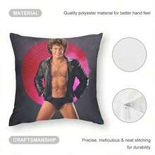 1pc David Hasselhoff Retro Throw Pillow Cover - Double-Sided Printed Polyester Fabric, Zippered Closure, Machine Washable, Modern Home Decor For Living Room, Bedroom And Outdoor Spaces, Available In Multiple Sizes, Vintage Design, Contemporary Style, Easy Care
