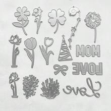 10/30/50/100个混合随机蕾丝金色模板模具切割模具装饰切割板模具切割剪贴簿纸工艺DIY卡片 - 銀色 - 查看 8