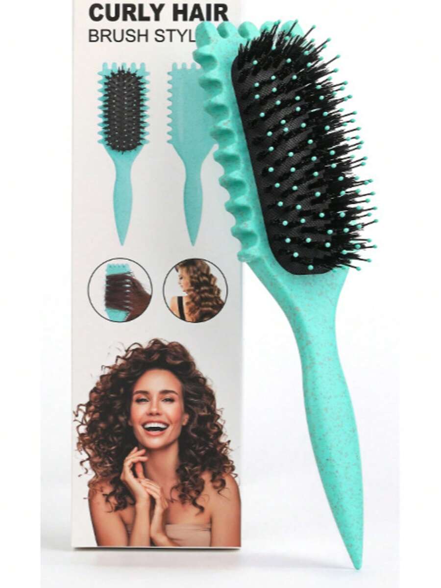 Adult Air Cushion Detangling Brush + Air Cushion Brush Cleaner - Multi-Color Options, Suitable For Wet/Curly/Thick Hair, Gently Removes Tangles, Massages Scalp, Easily Cleans Embedded Hair, For Styling And Grooming Curly Hair For Men And Women, Reduces Pulling, Ideal For Travelers, Extends Brush Lifespan, Multiple Colors Available - Multicolor - View 1