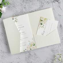 25pcs Tri-Fold Pocket Wedding Invitation Envelopes, Minimalist Invitation Envelopes Suitable For Engagement, 15th Birthday, Christening And Other Occasions, DIY Invitations, 5*7 Inch Invitations, Pocket Invitations, Customized Invitations, Christmas Cards - Ivory - View 7