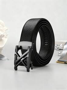 男士自动扣皮带（1条装）：可调节自动扣设计，适合正式/休闲场合 | 3种颜色（银色/金色/黑色）。可实现精准便捷的尺寸调节。 - 彩色 - 查看 1