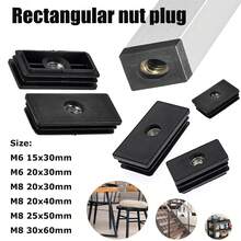 4PCS Black Plastic Square/Rectangular/Round Caps M6 M8 Hole Nut Protective Plugs Washer Dustproof Sealing End Caps Chair Furniture Accessories - Multicolor - View 2