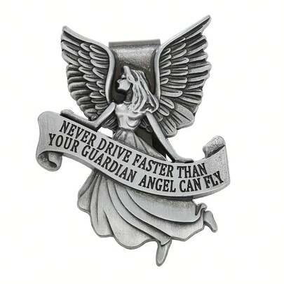 1PC Guardian Angel Sun Visor Clip Car Sun Visor Accessories Blessing Gift For Teenagers, Family, Parents, Friends, New And Old Drivers Driving Safety