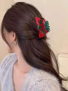 1pc Cute Fresh Strawberry Vinegar Acetic Acid Hair Claw, Simple Versatile Hairclip Suitable For Daily And Party Occasions - Multicolor - View 2