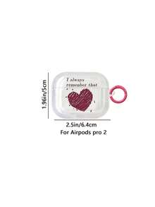 1 pieza Funda protectora con diseño de corazón para auriculares Bluetooth compatible con Apple 1/2/3/4, Pro/Pro2/Pro3 - Multicolor - Ver 10