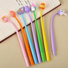 5pcs Easter Bunny & Egg Shaped Gel Pens, Cute Design Neutral Pens In Black Ink, Suitable As School Classroom Awards, Back To School Stationery Gifts (Random Style) - Multicolor - View 6